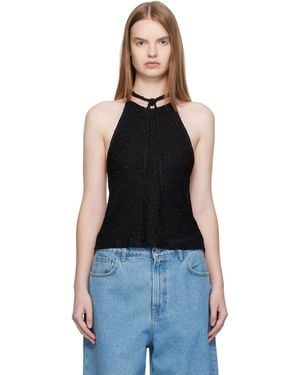 Christopher Esber Imber Metallic Halter Top - Black