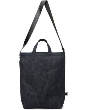 COMME DES GARÇON BLACK Cotton Denim Cowhide Shoulder Strap Bag - Blue