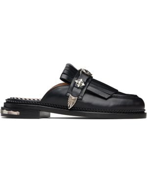 Toga Hard Leather Slip-On Loafers - Black