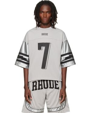 Rhude Maillot De Football Gris À Appliqués