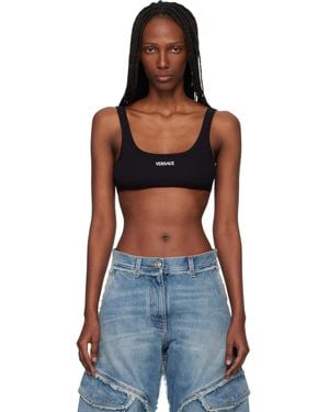 Versace Ribbed Cotton Top - Black