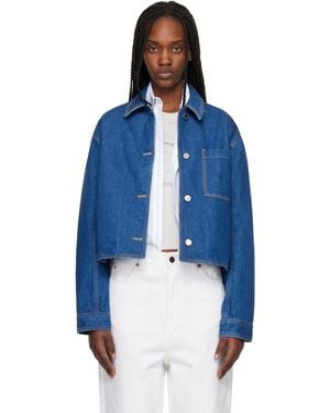 Maison Kitsuné Cropped Denim Jacket - Blue