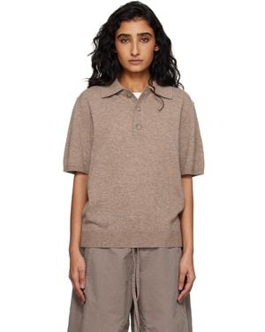 Entire studios Short Sleeve Knit Polo - Brown