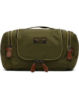 RRL Khaki Nylon Canvas Travel Kit Pouch - Green