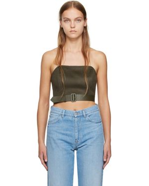 Max Mara Khaki Belted Bustier - Blue