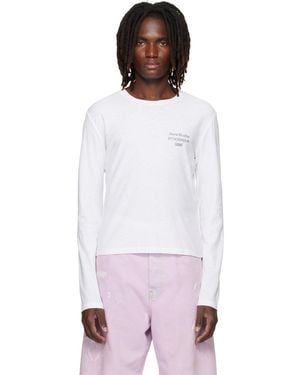 Acne Studios Off- Distressed Logo T-Shirt - White
