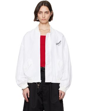 Willy Chavarria Embroidered-Logo Bomber Jacket - White