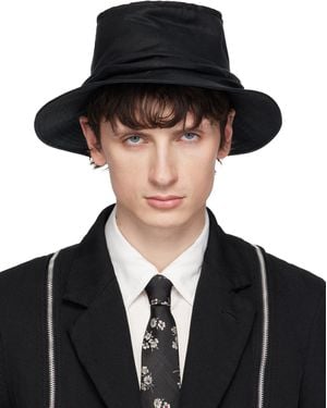 Yohji Yamamoto Drape Bucket Hat - Black