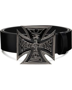 Vetements Biker Cross Logo Jumbo Belt - Black