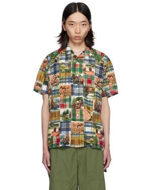 Beams Plus Patchwork Print Shirt - Green
