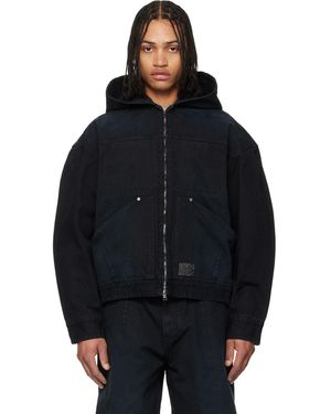 WOOYOUNGMI Hood Dyed Jacket - Blue