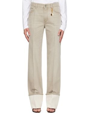 Stella McCartney Straight Turn-Up Jeans - Natural