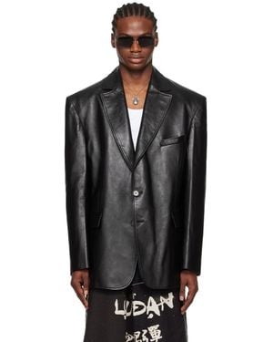 Lu'u Dan Oversized Tailored Leather Jacket - Black