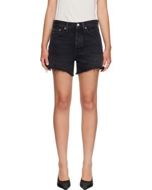 Agolde Parker Long Denim Shorts - Blue