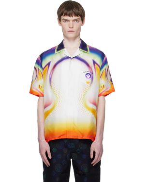 CASABLANCA Chemise À Manches Courtes Multicolore À Col Ouvert