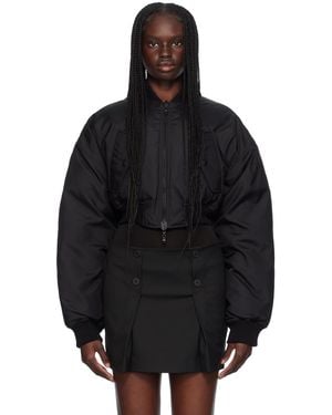 Wardrobe NYC Crop Reversible Down Bomber Jacket - Black