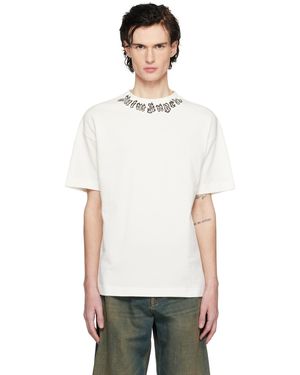 Palm Angels ホワイト Flame ロゴ Tシャツ