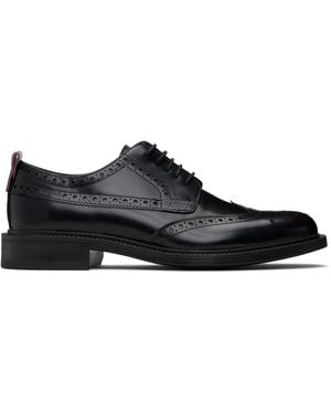 HUGO Brogue Details Leather Derbys - Black