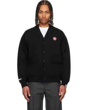 Aape By A Bathing Ape Cardigan Noir À Logos Aapenow Et Moonface