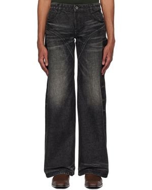 Fax Copy Express Dirty Wash Straight Jeans - Black