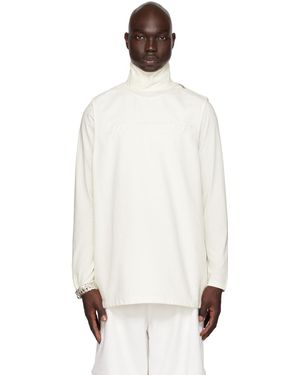 Jil Sander ホワイト エンボスロゴ デニム タンクトップ - ブラック