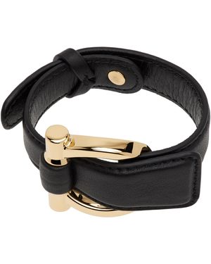 Ferragamo Bracelet À Fermoir Gancini - Noir