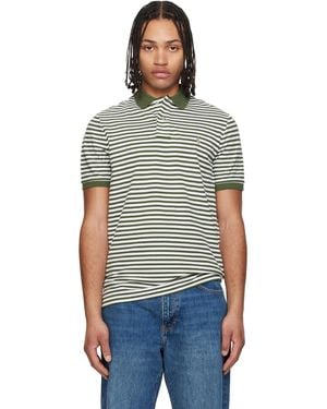 Polo Ralph Lauren Khaki & Classic Fit Striped Mesh Polo - Black