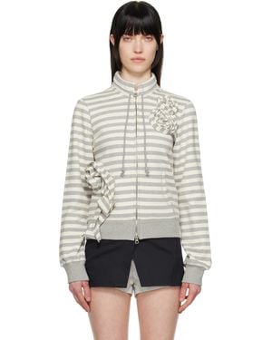 OPEN YY Appliqué Zipup Sweatshirt - Black