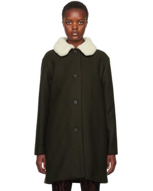 A.P.C. カーキ New Doll コート - ブラック