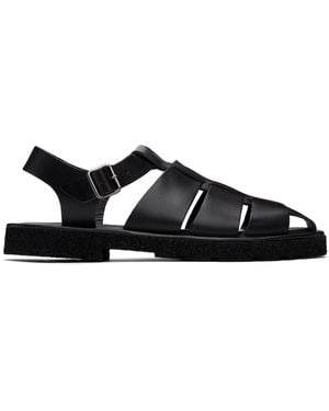 Paul Smith Leather Sandoval Fisherman Sandals - Black