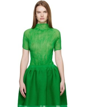 Issey Miyake Chiffon Twist 3 Top - Green