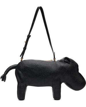Thom Browne Pebble Grain Hippo Baguette Bag - Black