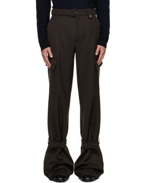 Egonlab Belted Cargo Trousers - Black