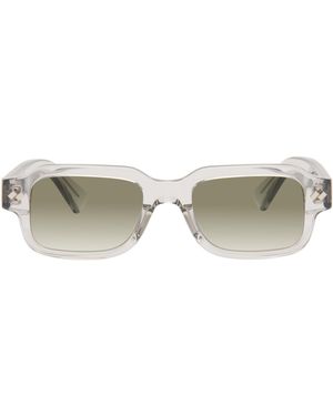 Bottega Veneta Transparent Intrecciato Rectangular Sunglasses - Black