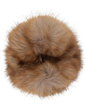Balenciaga Holli Faux Fur Scrunchie - Brown