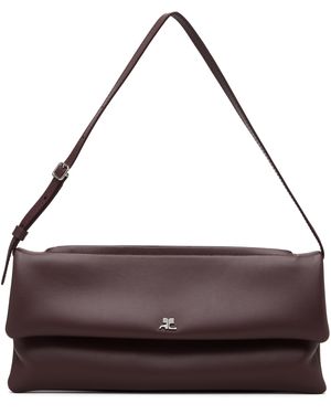 Courreges Burgundy Cuff Leather Clutch - Purple