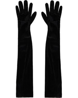 Anna Sui Velvet Mesh Gloves - Black