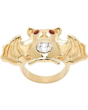 Chopova Lowena Gold Bat Ring - Metallic