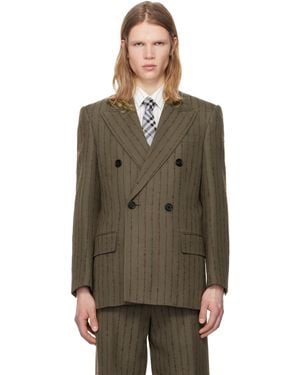 Burberry ブラウン＆レッド テーラード ダブルジャケット - マルチカラー