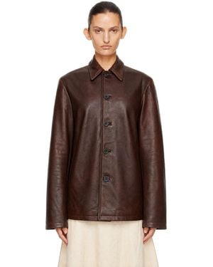 Studio Nicholson Landau Leather Jacket - Brown