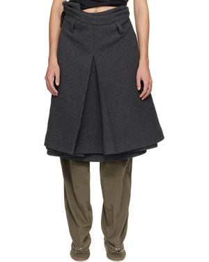 ALL-IN Jupe Midi Display Grise - Noir