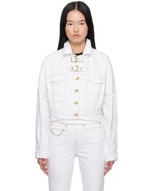 Ganni ホワイト ピンバックル デニムジャケット