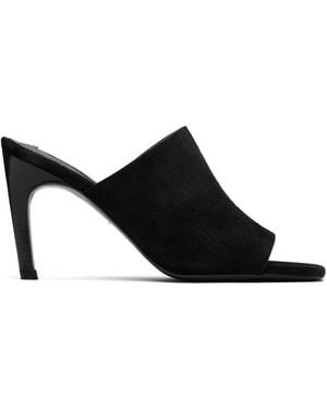 TOTEME Velour-Leather Bandeau Mules - Black