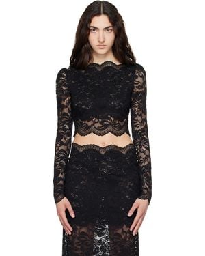 Rabanne Lace Crop Top - Black