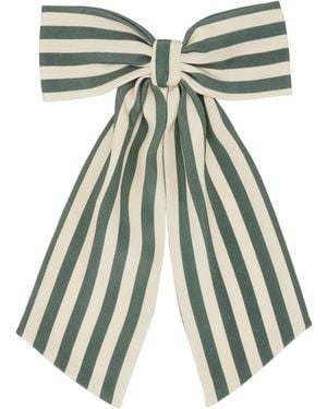 Bode Off- Soda Stripe Bow Barrette - Blue