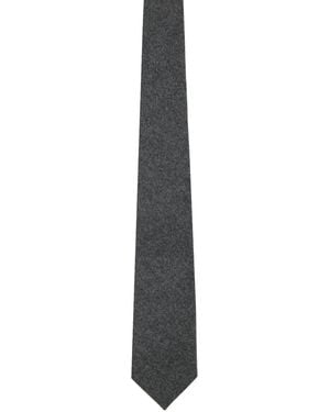 Bottega Veneta Light Wool Flannel Tie - Black