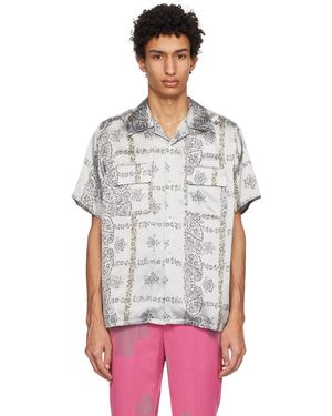 Needles Chemise grise à boutons - Blanc