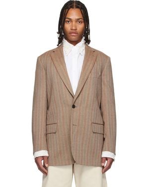 Dries Van Noten Taupe Loose Fit Blazer - Natural