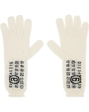 MM6 by Maison Margiela Off- Wool Gloves - White