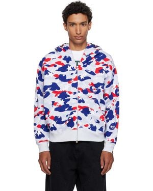 A Bathing Ape Sta Strike Camo Shark Full Zip Hoodie - Blue